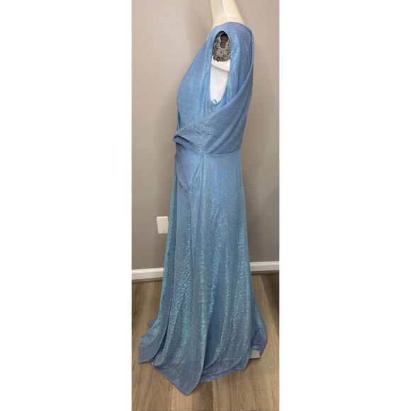 Talbot Runhof Metallic Voile Sleeveless Gown Size US 12 $1695 - Picture 6 of 9